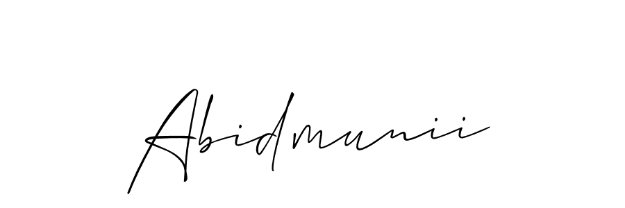 Create a beautiful signature design for name Abidmunii. With this signature (Allison_Script) fonts, you can make a handwritten signature for free. Abidmunii signature style 2 images and pictures png