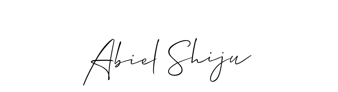 How to Draw Abiel Shiju signature style? Allison_Script is a latest design signature styles for name Abiel Shiju. Abiel Shiju signature style 2 images and pictures png