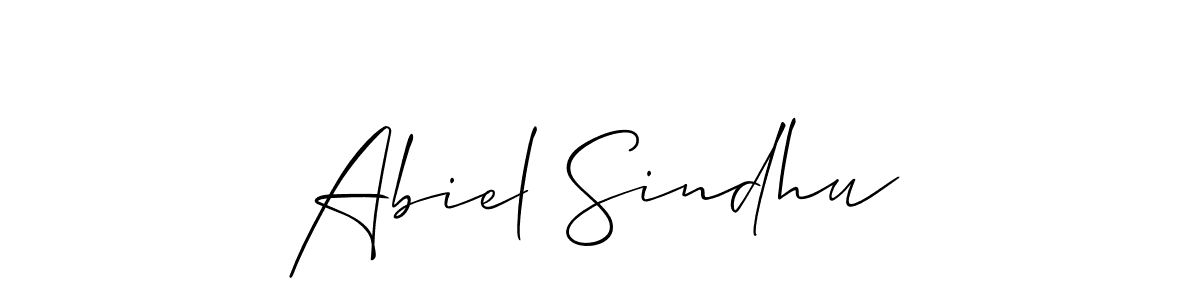 Make a beautiful signature design for name Abiel Sindhu. With this signature (Allison_Script) style, you can create a handwritten signature for free. Abiel Sindhu signature style 2 images and pictures png