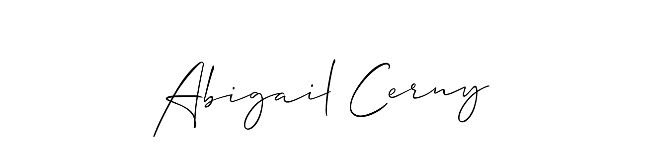 You should practise on your own different ways (Allison_Script) to write your name (Abigail Cerny) in signature. don't let someone else do it for you. Abigail Cerny signature style 2 images and pictures png