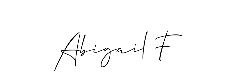if you are searching for the best signature style for your name Abigail F. so please give up your signature search. here we have designed multiple signature styles  using Allison_Script. Abigail F signature style 2 images and pictures png