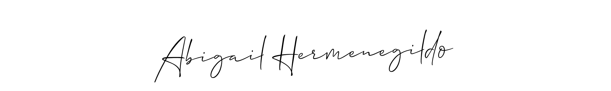 How to make Abigail Hermenegildo signature? Allison_Script is a professional autograph style. Create handwritten signature for Abigail Hermenegildo name. Abigail Hermenegildo signature style 2 images and pictures png