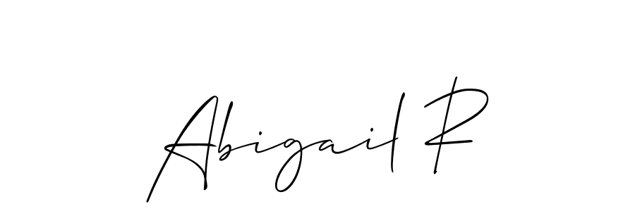Use a signature maker to create a handwritten signature online. With this signature software, you can design (Allison_Script) your own signature for name Abigail R. Abigail R signature style 2 images and pictures png