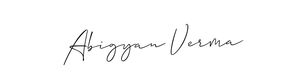 This is the best signature style for the Abigyan Verma name. Also you like these signature font (Allison_Script). Mix name signature. Abigyan Verma signature style 2 images and pictures png