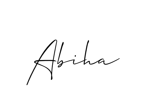 Also we have Abiha name is the best signature style. Create professional handwritten signature collection using Allison_Script autograph style. Abiha signature style 2 images and pictures png