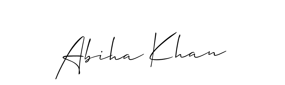 Create a beautiful signature design for name Abiha Khan. With this signature (Allison_Script) fonts, you can make a handwritten signature for free. Abiha Khan signature style 2 images and pictures png
