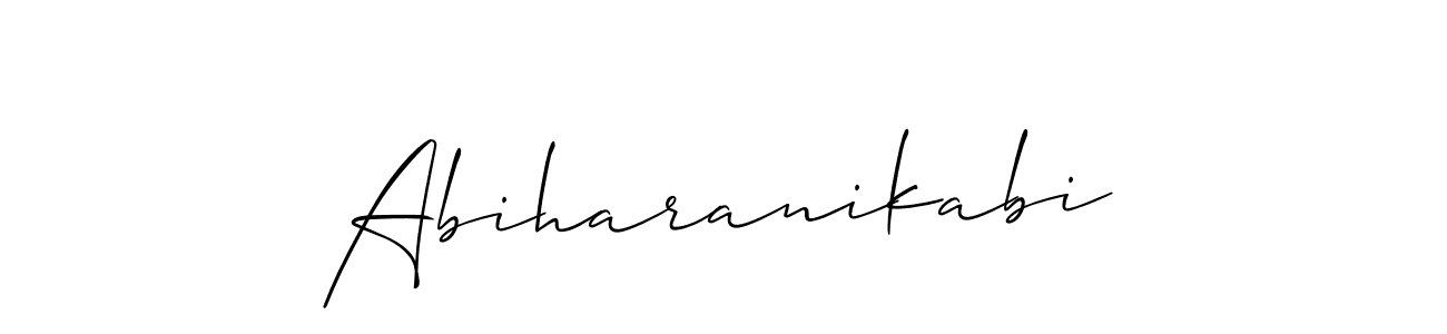 You should practise on your own different ways (Allison_Script) to write your name (Abiharanikabi) in signature. don't let someone else do it for you. Abiharanikabi signature style 2 images and pictures png