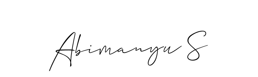 Also we have Abimanyu S name is the best signature style. Create professional handwritten signature collection using Allison_Script autograph style. Abimanyu S signature style 2 images and pictures png