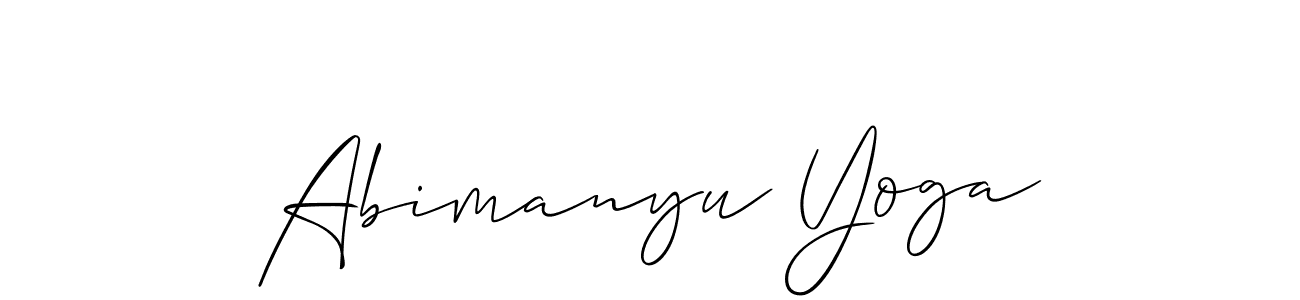 Also we have Abimanyu Yoga name is the best signature style. Create professional handwritten signature collection using Allison_Script autograph style. Abimanyu Yoga signature style 2 images and pictures png