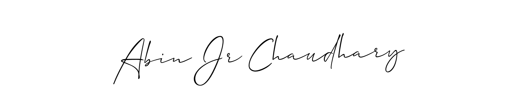 The best way (Allison_Script) to make a short signature is to pick only two or three words in your name. The name Abin Jr Chaudhary include a total of six letters. For converting this name. Abin Jr Chaudhary signature style 2 images and pictures png