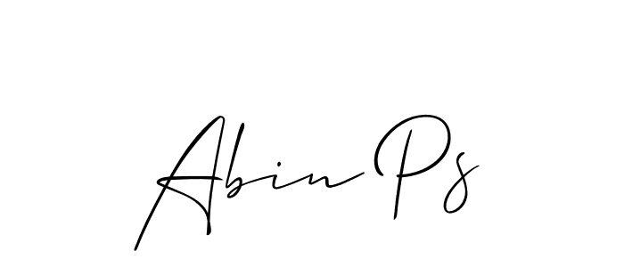 The best way (Allison_Script) to make a short signature is to pick only two or three words in your name. The name Abin Ps include a total of six letters. For converting this name. Abin Ps signature style 2 images and pictures png