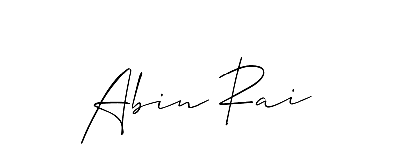 Use a signature maker to create a handwritten signature online. With this signature software, you can design (Allison_Script) your own signature for name Abin Rai. Abin Rai signature style 2 images and pictures png