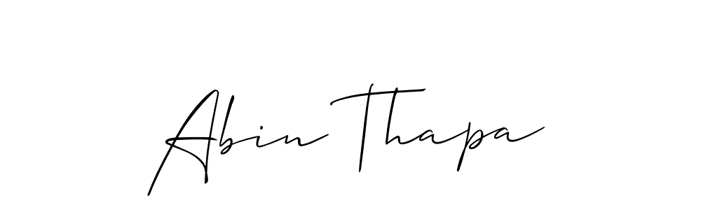Also You can easily find your signature by using the search form. We will create Abin Thapa name handwritten signature images for you free of cost using Allison_Script sign style. Abin Thapa signature style 2 images and pictures png