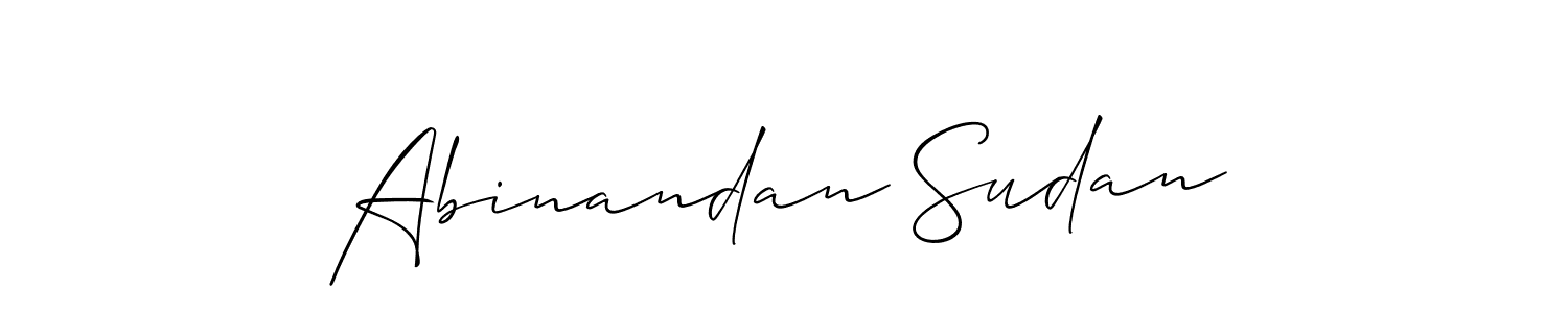 Allison_Script is a professional signature style that is perfect for those who want to add a touch of class to their signature. It is also a great choice for those who want to make their signature more unique. Get Abinandan Sudan name to fancy signature for free. Abinandan Sudan signature style 2 images and pictures png
