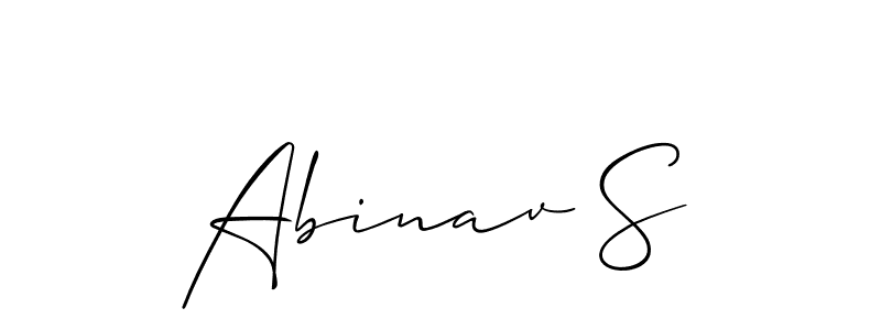 How to make Abinav S name signature. Use Allison_Script style for creating short signs online. This is the latest handwritten sign. Abinav S signature style 2 images and pictures png