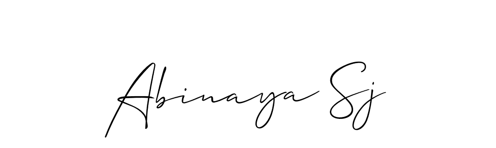 Create a beautiful signature design for name Abinaya Sj. With this signature (Allison_Script) fonts, you can make a handwritten signature for free. Abinaya Sj signature style 2 images and pictures png