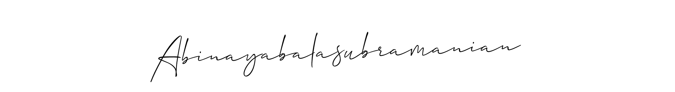 Also we have Abinayabalasubramanian name is the best signature style. Create professional handwritten signature collection using Allison_Script autograph style. Abinayabalasubramanian signature style 2 images and pictures png