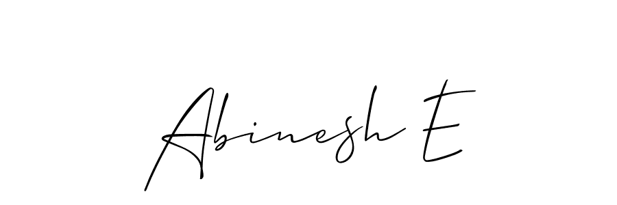 Also we have Abinesh E name is the best signature style. Create professional handwritten signature collection using Allison_Script autograph style. Abinesh E signature style 2 images and pictures png