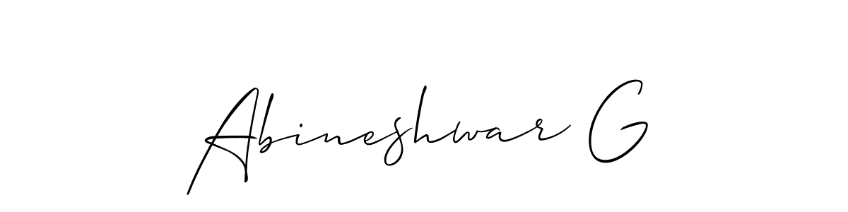 Also You can easily find your signature by using the search form. We will create Abineshwar G name handwritten signature images for you free of cost using Allison_Script sign style. Abineshwar G signature style 2 images and pictures png