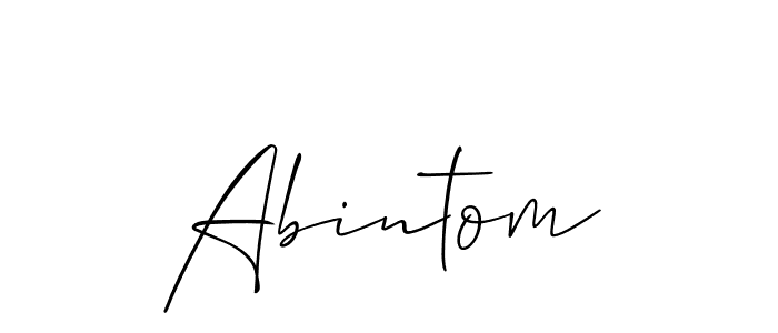 Use a signature maker to create a handwritten signature online. With this signature software, you can design (Allison_Script) your own signature for name Abintom. Abintom signature style 2 images and pictures png