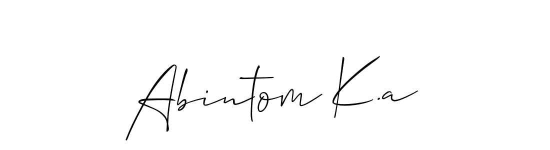 if you are searching for the best signature style for your name Abintom K.a. so please give up your signature search. here we have designed multiple signature styles  using Allison_Script. Abintom K.a signature style 2 images and pictures png