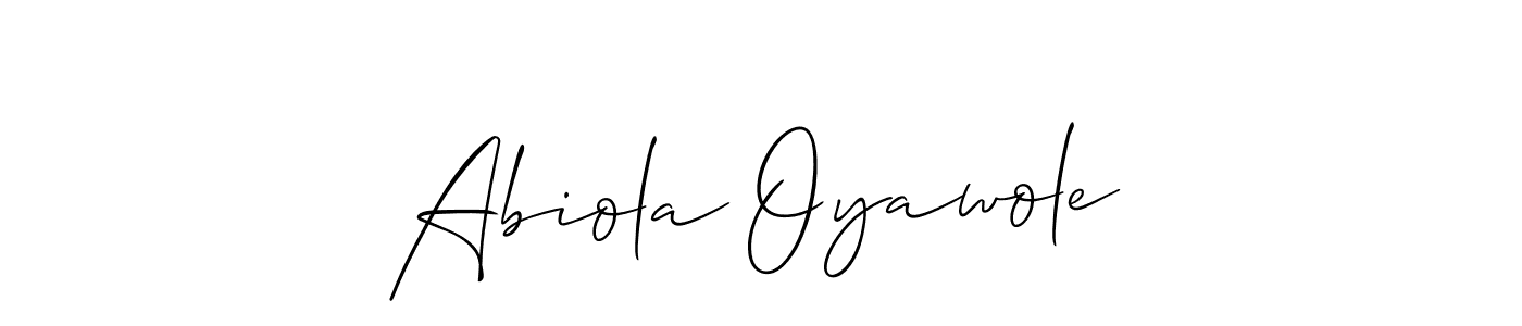 You should practise on your own different ways (Allison_Script) to write your name (Abiola Oyawole) in signature. don't let someone else do it for you. Abiola Oyawole signature style 2 images and pictures png