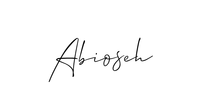Design your own signature with our free online signature maker. With this signature software, you can create a handwritten (Allison_Script) signature for name Abioseh. Abioseh signature style 2 images and pictures png