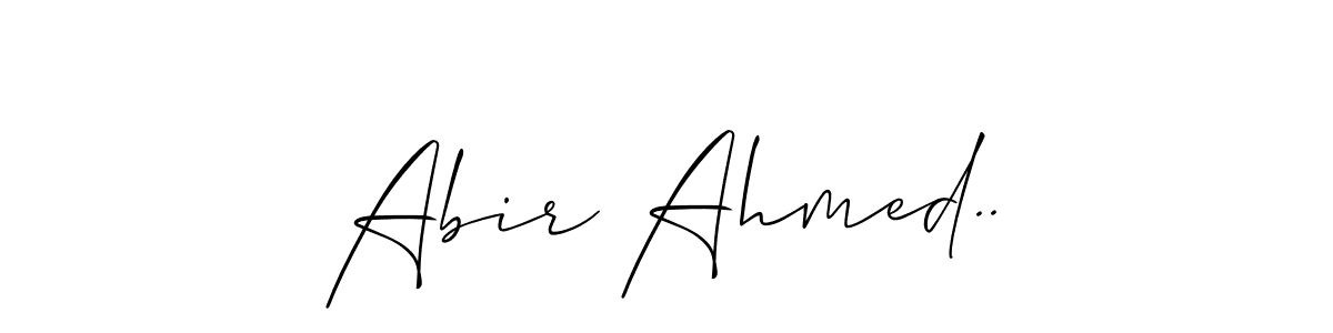 Create a beautiful signature design for name Abir Ahmed... With this signature (Allison_Script) fonts, you can make a handwritten signature for free. Abir Ahmed.. signature style 2 images and pictures png