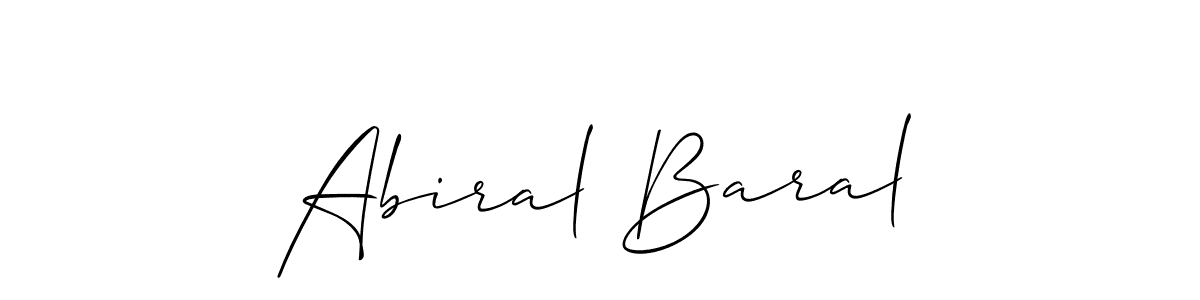 Design your own signature with our free online signature maker. With this signature software, you can create a handwritten (Allison_Script) signature for name Abiral Baral. Abiral Baral signature style 2 images and pictures png