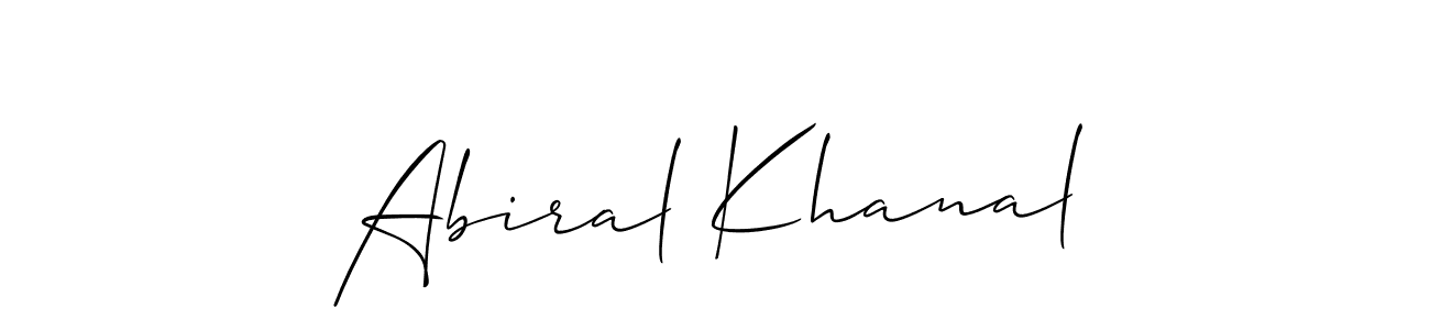 It looks lik you need a new signature style for name Abiral Khanal. Design unique handwritten (Allison_Script) signature with our free signature maker in just a few clicks. Abiral Khanal signature style 2 images and pictures png