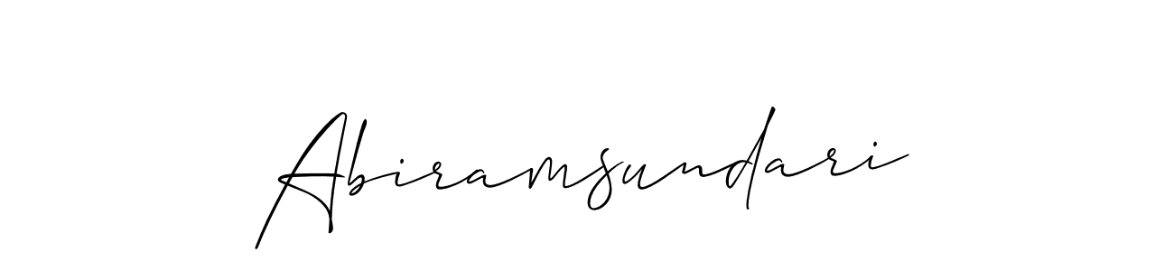 You should practise on your own different ways (Allison_Script) to write your name (Abiramsundari) in signature. don't let someone else do it for you. Abiramsundari signature style 2 images and pictures png