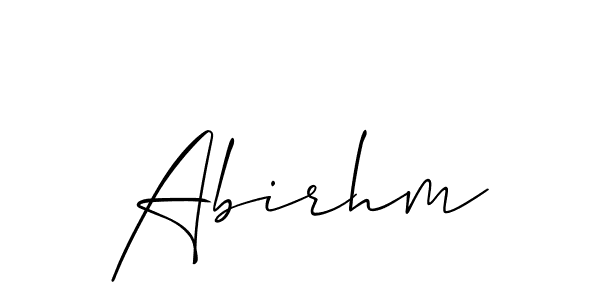 Design your own signature with our free online signature maker. With this signature software, you can create a handwritten (Allison_Script) signature for name Abirhm. Abirhm signature style 2 images and pictures png