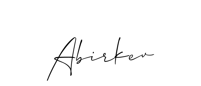 Similarly Allison_Script is the best handwritten signature design. Signature creator online .You can use it as an online autograph creator for name Abirkev. Abirkev signature style 2 images and pictures png