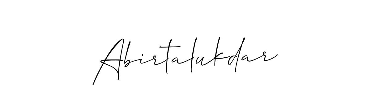 Use a signature maker to create a handwritten signature online. With this signature software, you can design (Allison_Script) your own signature for name Abirtalukdar. Abirtalukdar signature style 2 images and pictures png