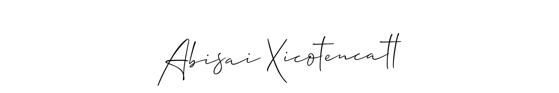 The best way (Allison_Script) to make a short signature is to pick only two or three words in your name. The name Abisai Xicotencatl include a total of six letters. For converting this name. Abisai Xicotencatl signature style 2 images and pictures png