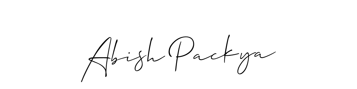 How to make Abish Packya name signature. Use Allison_Script style for creating short signs online. This is the latest handwritten sign. Abish Packya signature style 2 images and pictures png