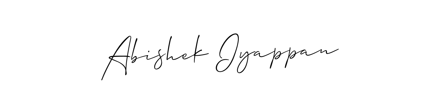 How to make Abishek Iyappan name signature. Use Allison_Script style for creating short signs online. This is the latest handwritten sign. Abishek Iyappan signature style 2 images and pictures png