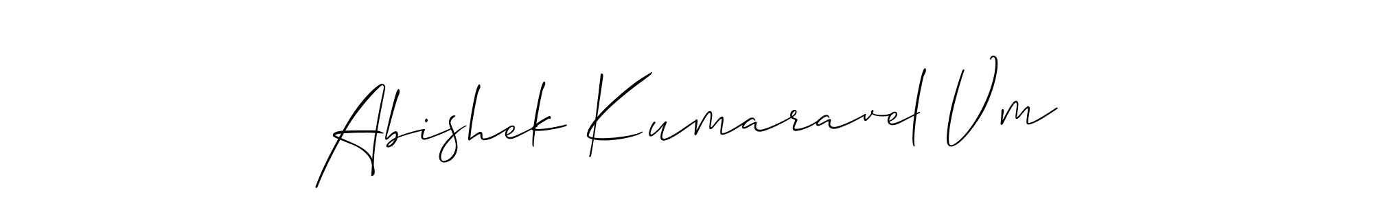 Also You can easily find your signature by using the search form. We will create Abishek Kumaravel Vm name handwritten signature images for you free of cost using Allison_Script sign style. Abishek Kumaravel Vm signature style 2 images and pictures png