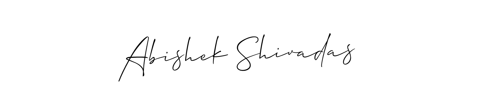 It looks lik you need a new signature style for name Abishek Shivadas. Design unique handwritten (Allison_Script) signature with our free signature maker in just a few clicks. Abishek Shivadas signature style 2 images and pictures png