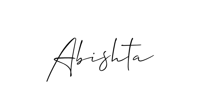 How to make Abishta signature? Allison_Script is a professional autograph style. Create handwritten signature for Abishta name. Abishta signature style 2 images and pictures png