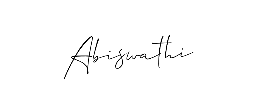 How to make Abiswathi name signature. Use Allison_Script style for creating short signs online. This is the latest handwritten sign. Abiswathi signature style 2 images and pictures png