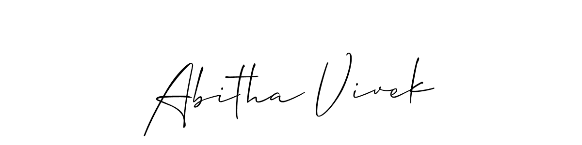 Create a beautiful signature design for name Abitha Vivek. With this signature (Allison_Script) fonts, you can make a handwritten signature for free. Abitha Vivek signature style 2 images and pictures png