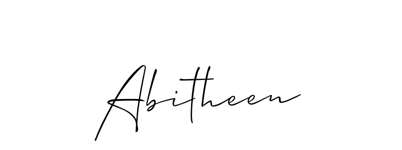 Make a short Abitheen signature style. Manage your documents anywhere anytime using Allison_Script. Create and add eSignatures, submit forms, share and send files easily. Abitheen signature style 2 images and pictures png