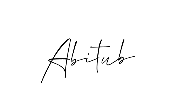 Allison_Script is a professional signature style that is perfect for those who want to add a touch of class to their signature. It is also a great choice for those who want to make their signature more unique. Get Abitub name to fancy signature for free. Abitub signature style 2 images and pictures png