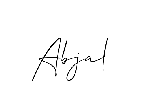 Design your own signature with our free online signature maker. With this signature software, you can create a handwritten (Allison_Script) signature for name Abjal. Abjal signature style 2 images and pictures png