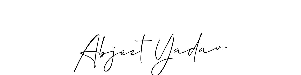 Also we have Abjeet Yadav name is the best signature style. Create professional handwritten signature collection using Allison_Script autograph style. Abjeet Yadav signature style 2 images and pictures png