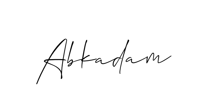 Abkadam stylish signature style. Best Handwritten Sign (Allison_Script) for my name. Handwritten Signature Collection Ideas for my name Abkadam. Abkadam signature style 2 images and pictures png