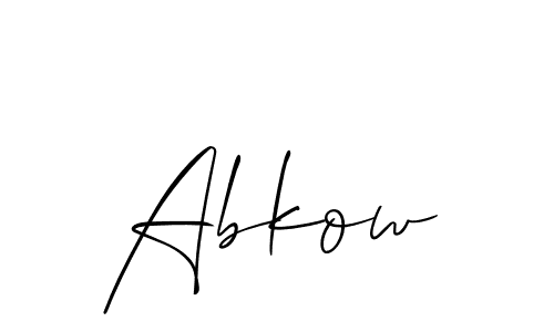 Design your own signature with our free online signature maker. With this signature software, you can create a handwritten (Allison_Script) signature for name Abkow. Abkow signature style 2 images and pictures png