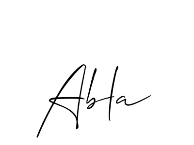 Design your own signature with our free online signature maker. With this signature software, you can create a handwritten (Allison_Script) signature for name Abla. Abla signature style 2 images and pictures png