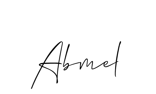 Use a signature maker to create a handwritten signature online. With this signature software, you can design (Allison_Script) your own signature for name Abmel. Abmel signature style 2 images and pictures png